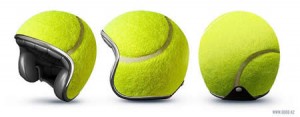 Tennis ball helmet